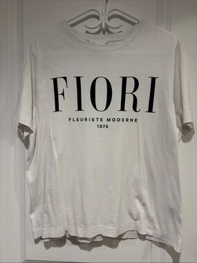 FIORI Logo Graphic Tee in White and Black